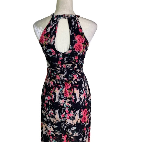 Astr Floral High Low Ruffle Halter Dress Black Size XS WORN ONCE - Picture 5 of 9